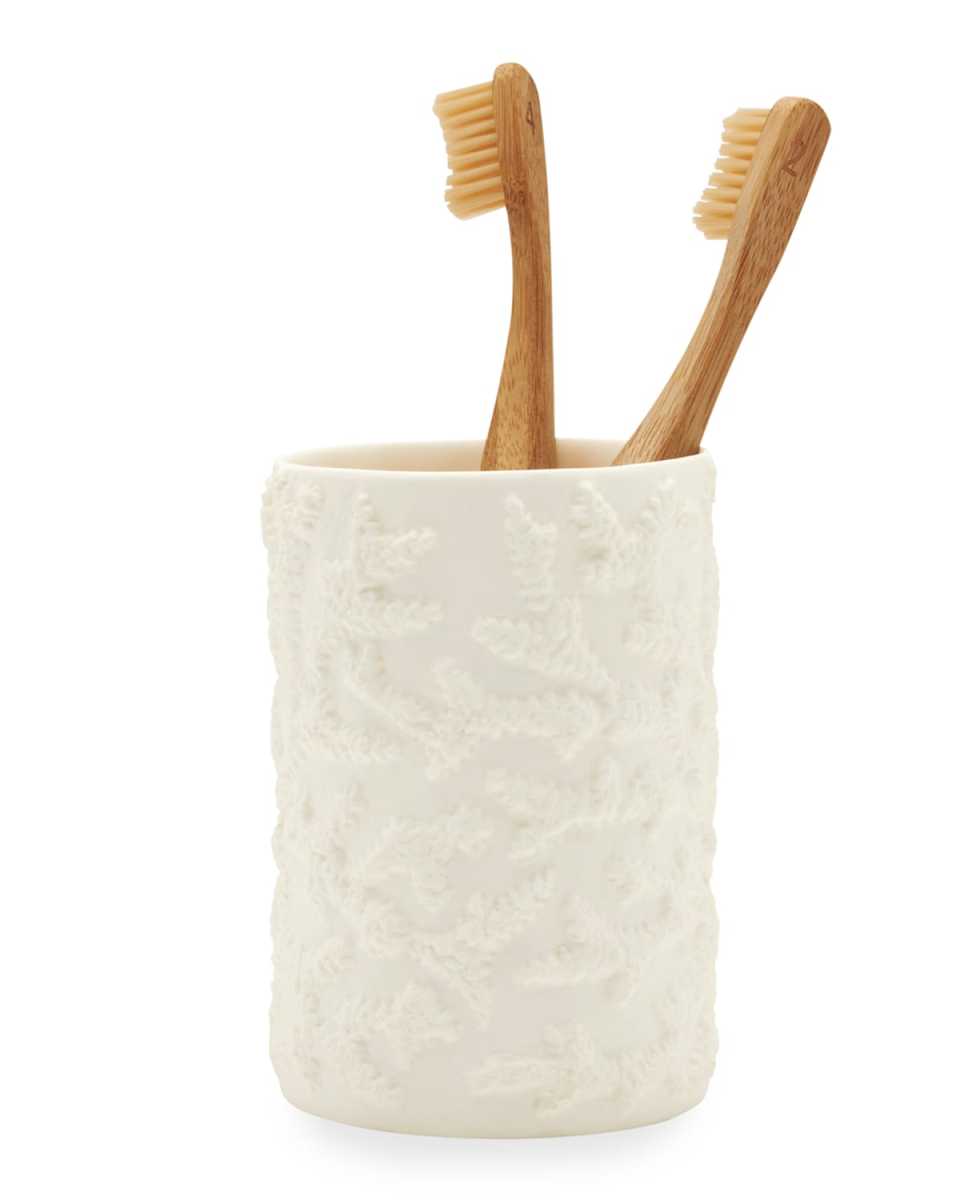 Alanya Round Brush Holder, White